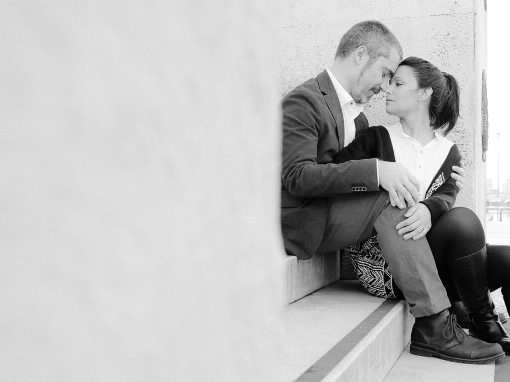 sessão de noivado no inverno