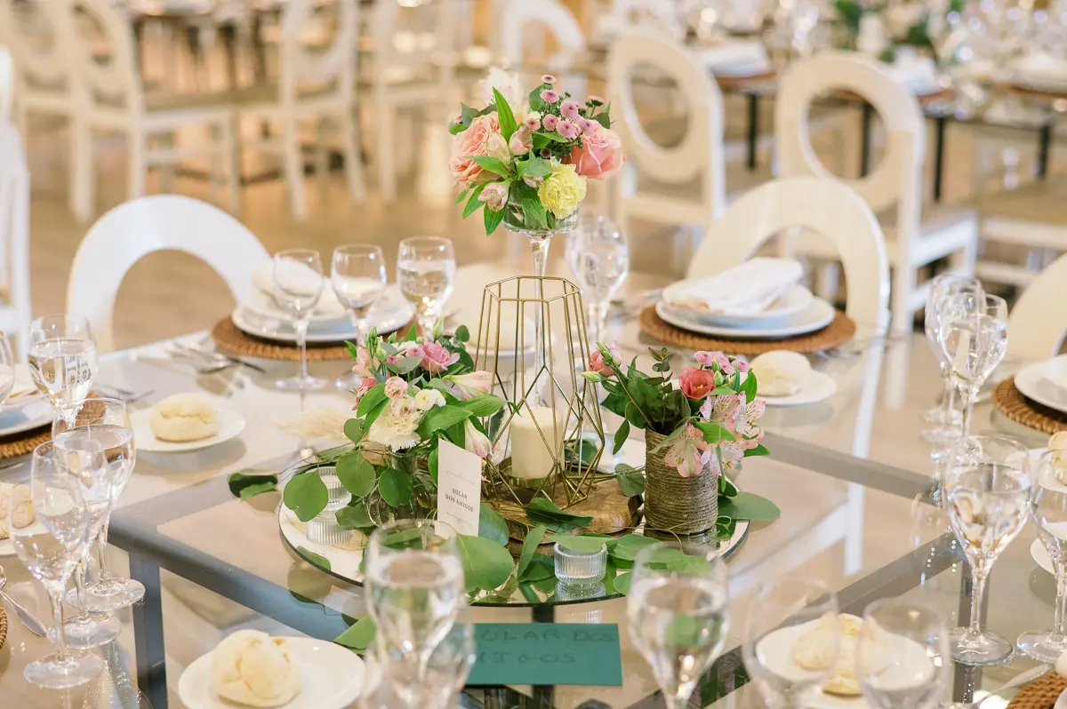 Decoração de mesas de casamento na Quinta de São Gonçalo