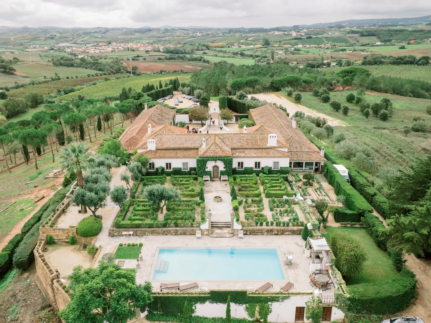 Vista panorâmica da quinta para casamentos.