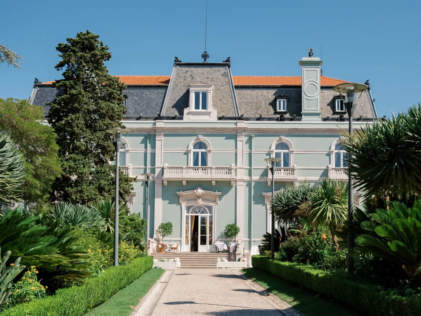The main 19th-century palace building for weddings at Pestana Palace Lisbon, captured by Boris the Cat
